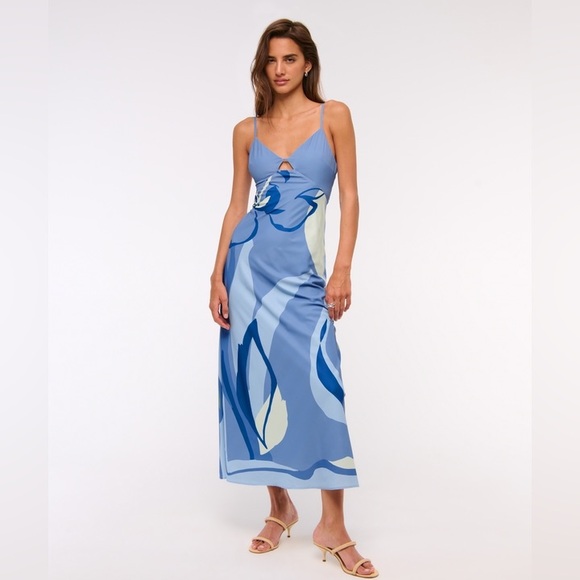 Abercrombie & Fitch Dresses & Skirts - Abercrombie & Fitch Blue Floral Print Maxi Dress